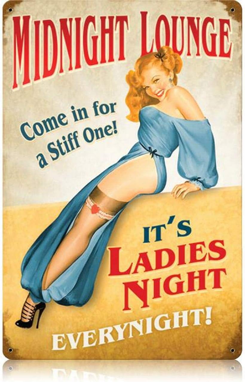 Home Bar And Kitchen - Y1,Vintage Metal Tin Sign Midnight Lounge