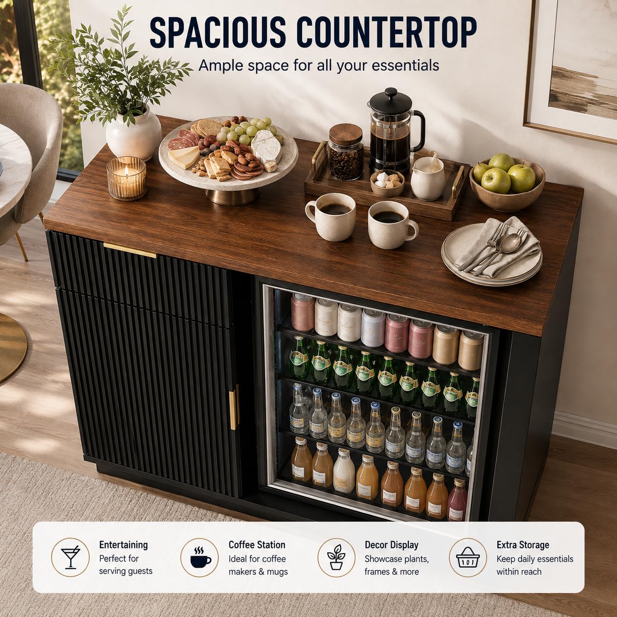 Coffee Bar Cabinet with Fridge - đánh giá và giá Home Bar And Fridge