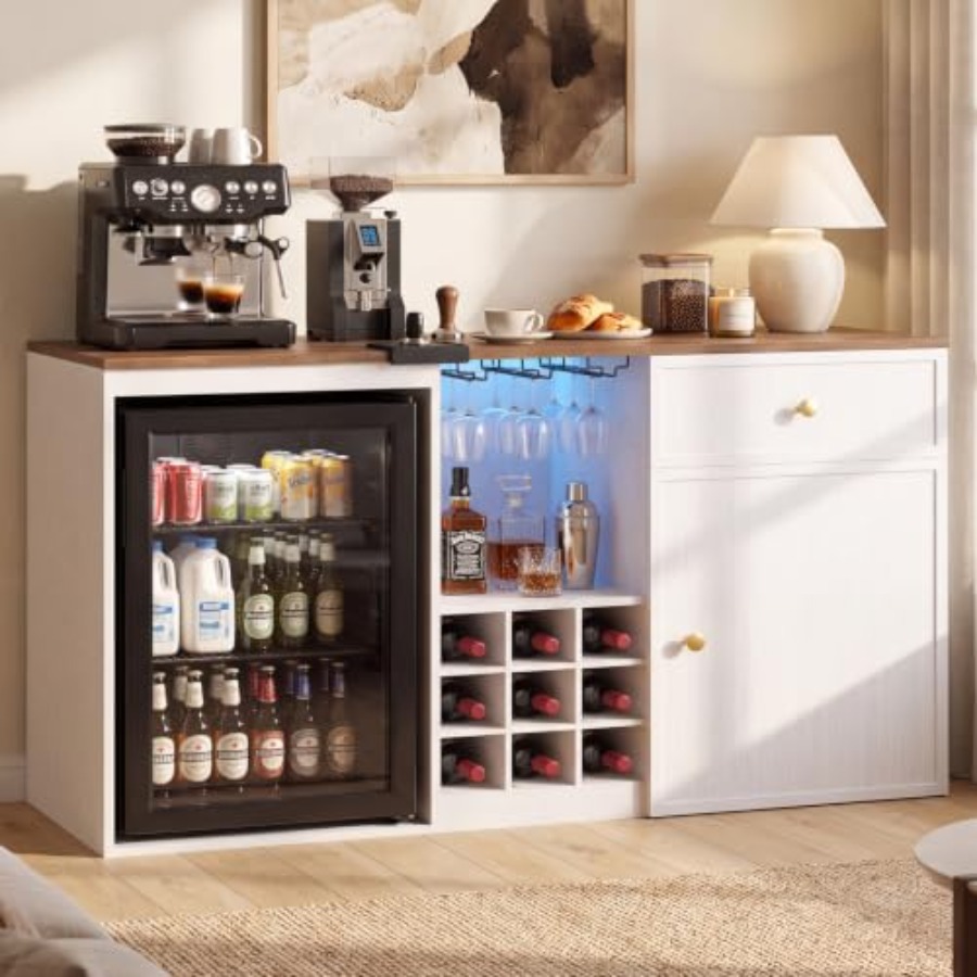 Coffee Bar Cabinet with Fridge - đánh giá và giá Home Bar And Fridge