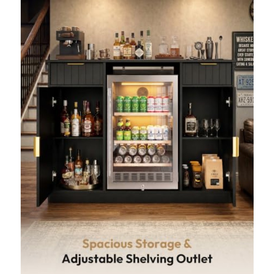 53 Coffee Bar Cabinet with Min - đánh giá và giá Home Bar And Fridge