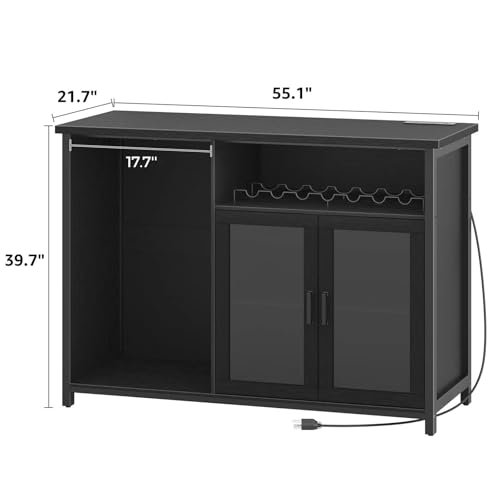 Wine Bar Cabinet with Mini Fri - đánh giá và giá Home Bar Setup