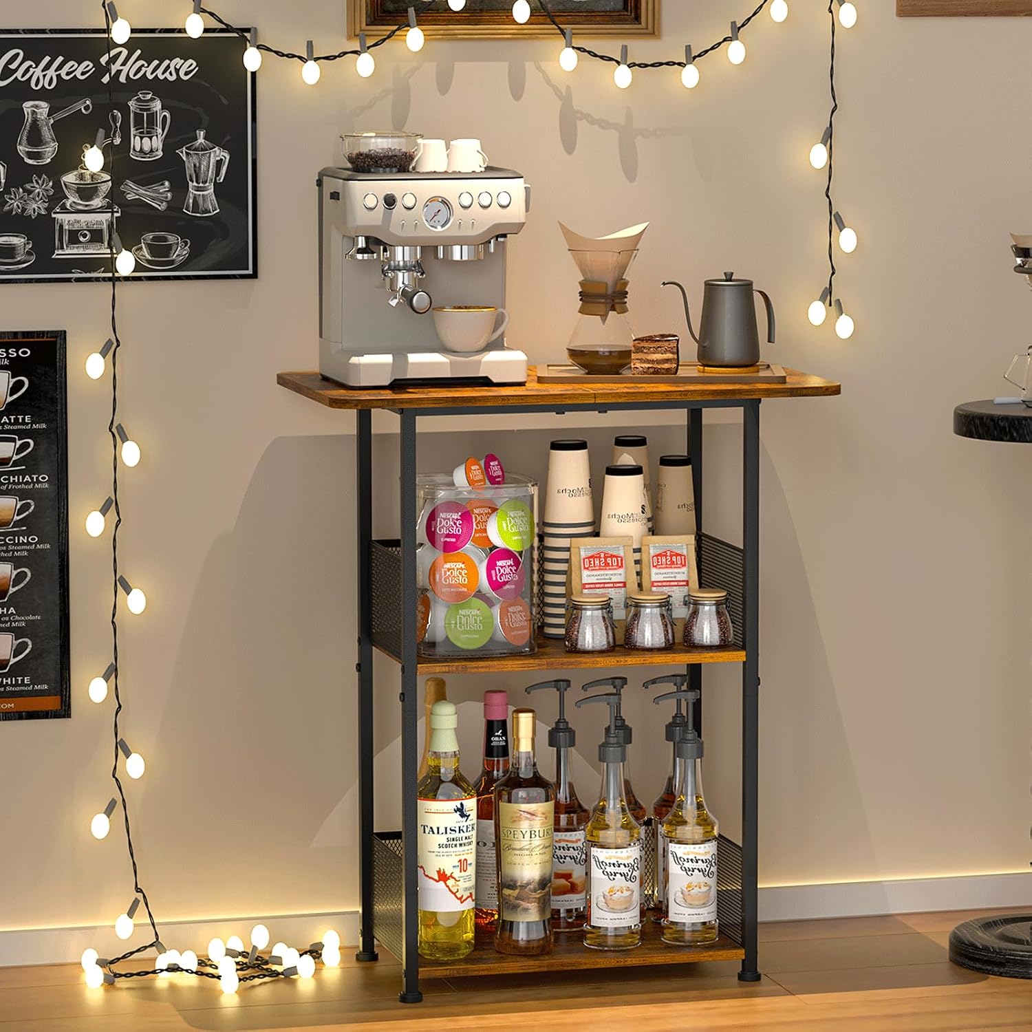 Mini Floor Standing Coffee Bar - đánh giá và giá Home Bar Setup