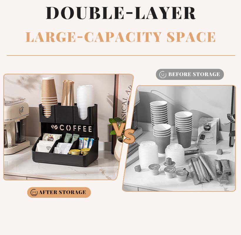2 Tier Coffee Station Organize - đánh giá và giá Home Bar Setup